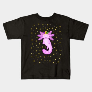 Cute Mardi Gras Axolotl Kids T-Shirt